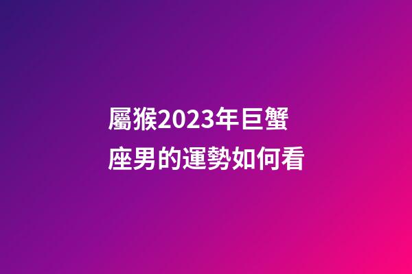 屬猴2023年巨蟹座男的運勢如何看-第1張-星座運勢-玄機派