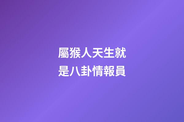 屬猴人天生就是八卦情報員