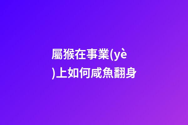 屬猴在事業(yè)上如何咸魚翻身