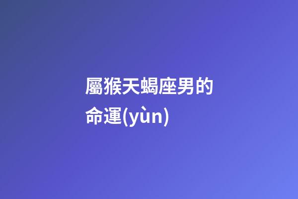 屬猴天蝎座男的命運(yùn)