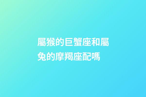 屬猴的巨蟹座和屬兔的摩羯座配嗎-第1張-星座運勢-玄機派