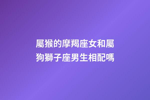 屬猴的摩羯座女和屬狗獅子座男生相配嗎-第1張-星座運勢-玄機派