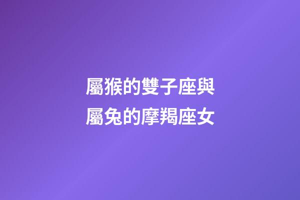 屬猴的雙子座與屬兔的摩羯座女-第1張-星座運勢-玄機派