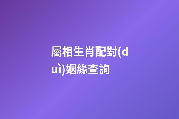 屬相生肖配對(duì)姻緣查詢（12生肖配對(duì)表查詢）-第1張-星座運(yùn)勢(shì)-玄機(jī)派
