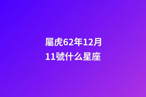 屬虎62年12月11號什么星座-第1張-星座運勢-玄機派