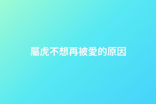 屬虎不想再被愛的原因
