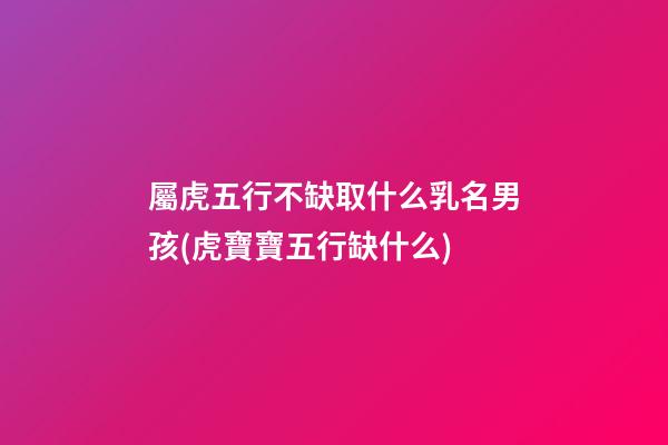 屬虎五行不缺取什么乳名男孩(虎寶寶五行缺什么)