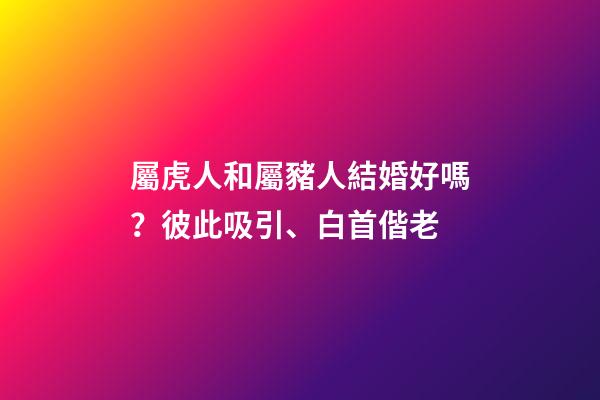屬虎人和屬豬人結婚好嗎？彼此吸引、白首偕老