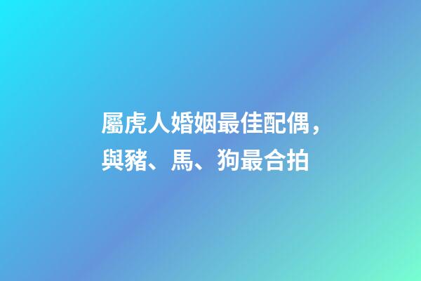 屬虎人婚姻最佳配偶，與豬、馬、狗最合拍