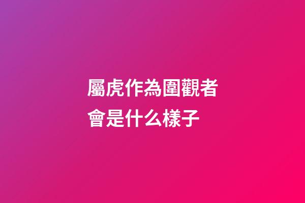 屬虎作為圍觀者會是什么樣子