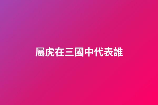 屬虎在三國中代表誰