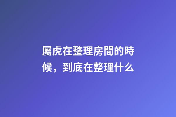 屬虎在整理房間的時候，到底在整理什么