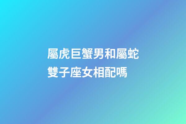 屬虎巨蟹男和屬蛇雙子座女相配嗎-第1張-星座運勢-玄機派