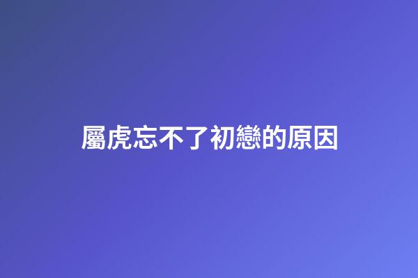 屬虎忘不了初戀的原因
