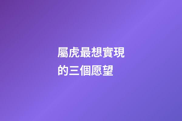 屬虎最想實現的三個愿望