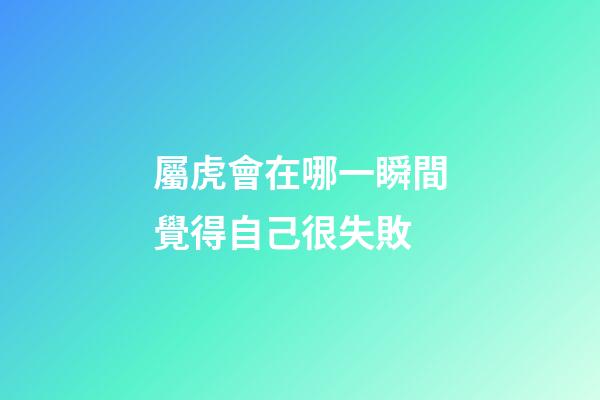 屬虎會在哪一瞬間覺得自己很失敗