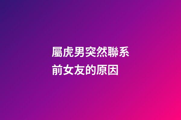 屬虎男突然聯系前女友的原因