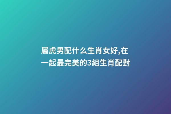 屬虎男配什么生肖女好,在一起最完美的3組生肖配對-第1張-觀點-玄機派