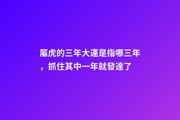 屬虎的三年大運是指哪三年，抓住其中一年就發達了