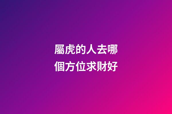 屬虎的人去哪個方位求財好