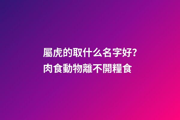屬虎的取什么名字好？肉食動物離不開糧食