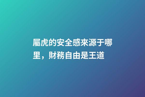 屬虎的安全感來源于哪里，財務自由是王道