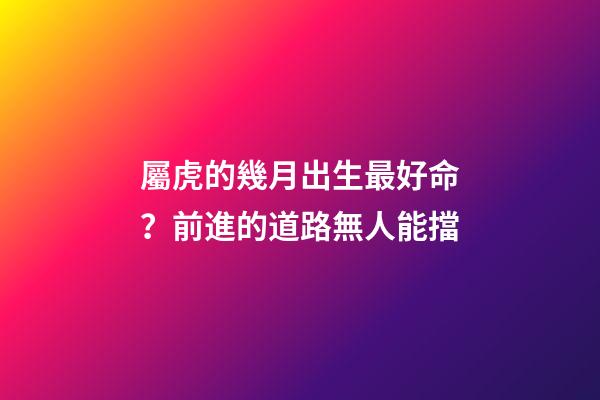 屬虎的幾月出生最好命？前進的道路無人能擋