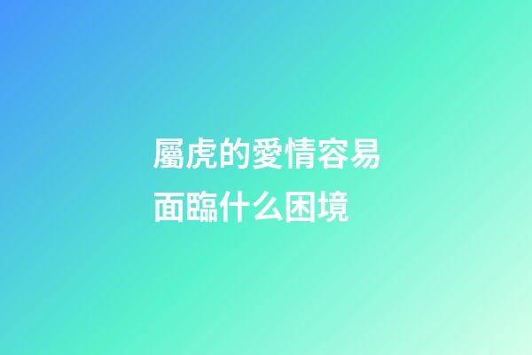 屬虎的愛情容易面臨什么困境