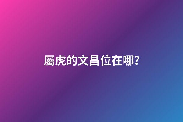 屬虎的文昌位在哪？