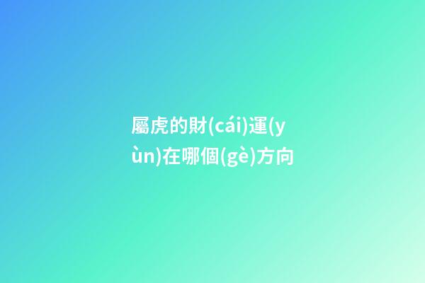 屬虎的財(cái)運(yùn)在哪個(gè)方向