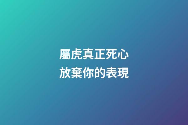 屬虎真正死心放棄你的表現