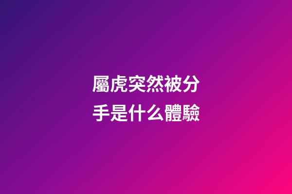 屬虎突然被分手是什么體驗