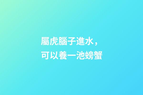 屬虎腦子進水，可以養一池螃蟹
