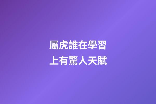 屬虎誰在學習上有驚人天賦