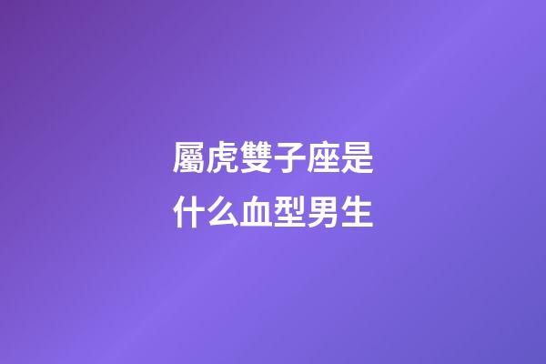 屬虎雙子座是什么血型男生-第1張-星座運(yùn)勢(shì)-玄機(jī)派