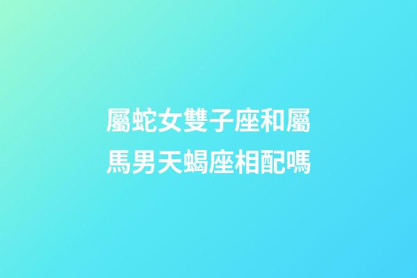 屬蛇女雙子座和屬馬男天蝎座相配嗎-第1張-星座運勢-玄機派
