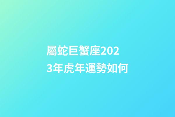 屬蛇巨蟹座2023年虎年運勢如何-第1張-星座運勢-玄機派