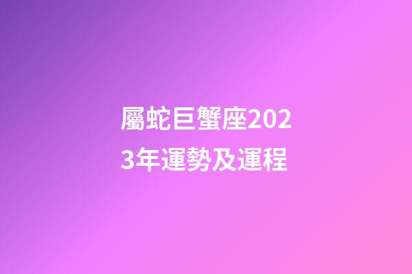 屬蛇巨蟹座2023年運勢及運程-第1張-星座運勢-玄機派