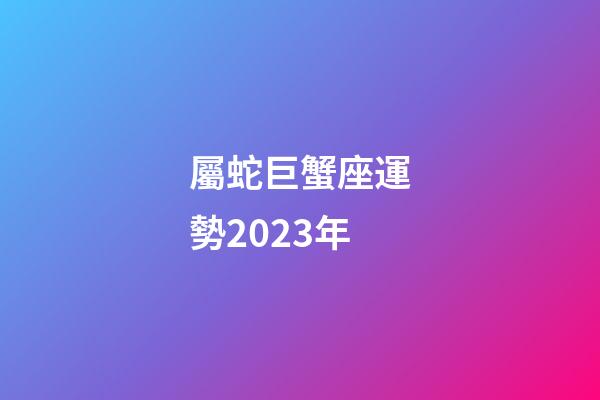屬蛇巨蟹座運勢2023年-第1張-星座運勢-玄機派
