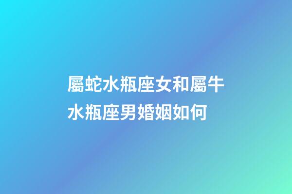 屬蛇水瓶座女和屬牛水瓶座男婚姻如何-第1張-星座運勢-玄機派