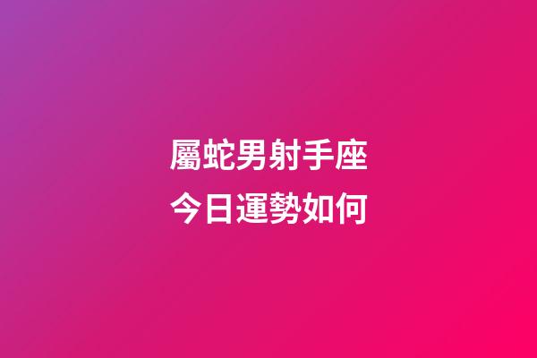 屬蛇男射手座今日運勢如何-第1張-星座運勢-玄機派