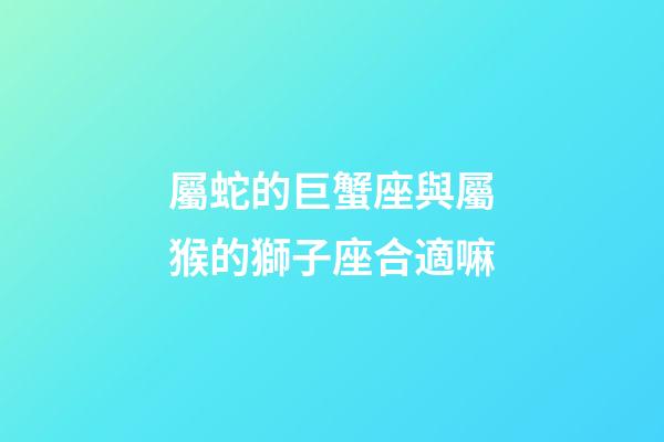 屬蛇的巨蟹座與屬猴的獅子座合適嘛