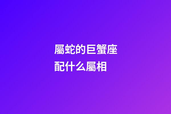 屬蛇的巨蟹座配什么屬相-第1張-星座運勢-玄機派