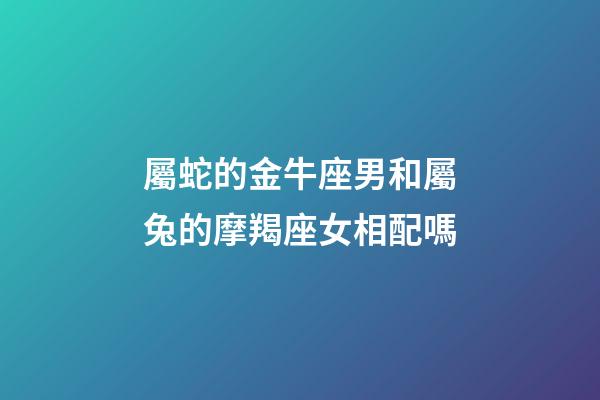 屬蛇的金牛座男和屬兔的摩羯座女相配嗎-第1張-星座運(yùn)勢(shì)-玄機(jī)派