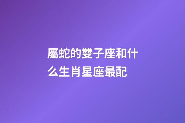 屬蛇的雙子座和什么生肖星座最配-第1張-星座運勢-玄機派