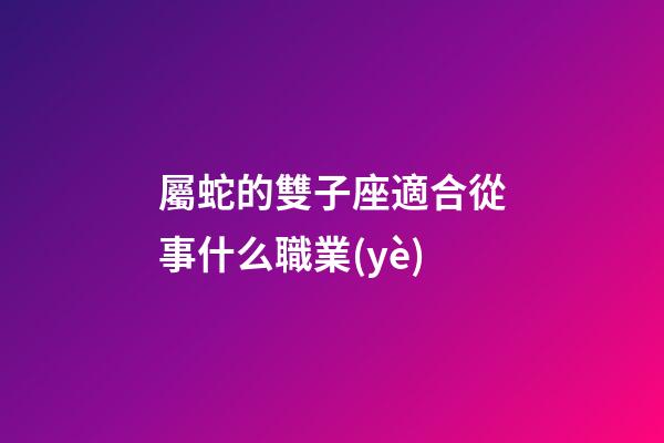 屬蛇的雙子座適合從事什么職業(yè)