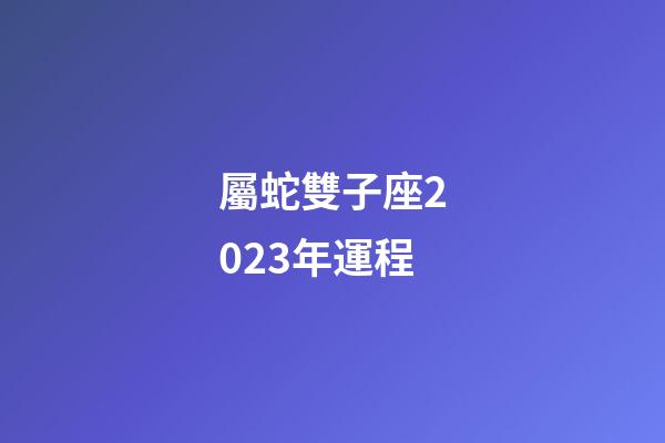 屬蛇雙子座2023年運程-第1張-星座運勢-玄機派