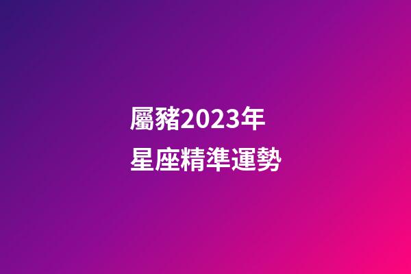 屬豬2023年星座精準運勢