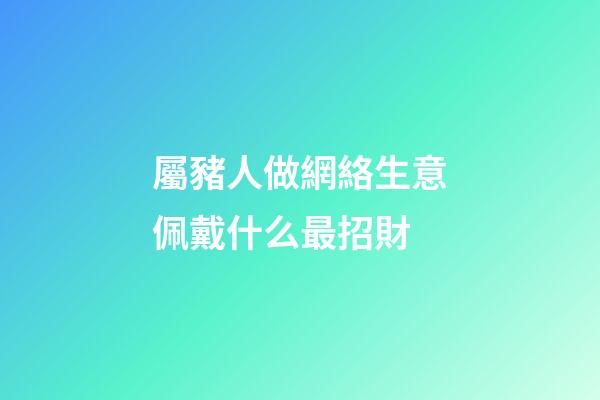 屬豬人做網絡生意佩戴什么最招財