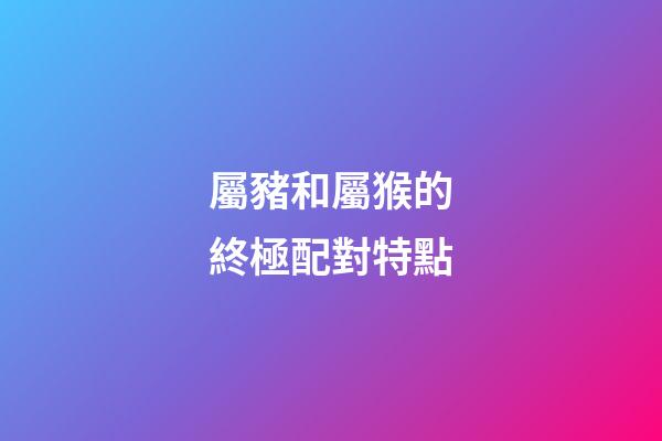 屬豬和屬猴的終極配對特點